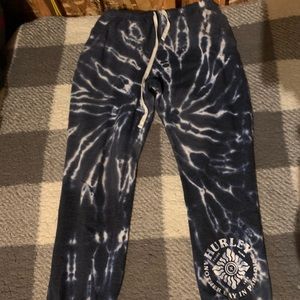 Blue tie dye Hurley sweatpants